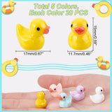 100Pcs 5 Colors Mini Resin Ducks, for Home Display Decoration, Dollhouse Accessories, Photography Props, Mixed Color, 17x11.7x15mm, 20pcs/color