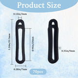 70Pcs Anti-Lost Silicone Pendant, for Electronic Stylus & Lighter Making, Black, 31.5x7x9mm, Hole: 3mm, Inner Diameter: 24mm