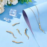 6Pcs 3 Style 304 Stainless Steel Pendants, Italian Horn, Golden, 26~43x6~9x3.5~5.5mm, Hole: 7~9x3~4mm, 2pcs/style