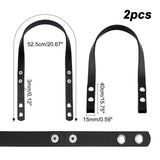 PU Leather Bag Straps, with Iron Snap Button, for Bag Replacement Accessories, Black, 52.5x1.5x0.3cm