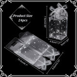 Transparent PVC Candy Treat Gift Box, Heart Print Wedding Party Packaging Box, Rectangle, Clear, Finished Product: 4.5x5x7.5cm, Unfold: 15.5x9.5x0.05cm
