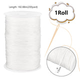 200 Yards Nylon Braided Threads, Chinese Knot Cord, Round, White, 1.5mm, about 200.00 Yards(182.88m)/Roll