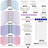 DIY Earring Making Kit, Including Glass Beads, Brass Earring Hooks, Eye Pins, Flat Head Pins, Iron Jump Rings, Organza Wings, Polyester Wings, Alloy Pendants, Brass Linking Rings, Mixed Color, 82x25.5mm, Hole: 0.6mm