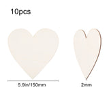 Unfinished Wood Heart Cutout Shape, for Wedding, Valentine, DIY Supplies, BurlyWood, 15x15x0.2cm
