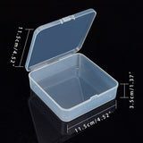 Polypropylene(PP) Plastic Boxes, Bead Storage Containers, with Hinged Lid, Square, Clear, 11.5x11.5x3.5cm