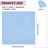 11Pcs 11 Colors 14CT Cross Stitch Fabric Sheets, Cotton Embroidery Fabric, for Making Garments Crafts, Mixed Color, 150x150x0.6mm, 1pc/color