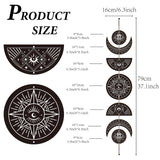 Moon Phase Wood Hanging Wall Decorations, with Cotton Thread Tassels, for Home Wall Decorations, Eye, 790mm