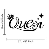 PVC Quotes Wall Sticker, for Stairway Home Decoration, Word Queen, Black, 27x57cm