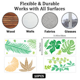 PET Hollow Out Drawing Painting Stencils, for DIY Scrapbook, Photo Album, Leaf, 299x150x0.2mm, 10 sheets/set