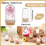 Glass Dome Cloche Cover, Bell Jar, with Cork Base, For Doll House Container, Dried Flower Display Decoration, Clear, 44.5x25mm, Capactiy: about 9ml(0.3 fl. oz), 15pcs/box