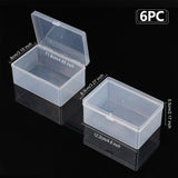 Transparent Plastic Bead Containers, with Hinged Lids, Flip Cover, Rectangle, White, 12.2x8.3x5.5cm, Inner Size: 11.8x8cm