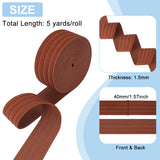 5 Yards Polyester Elastic Band, Flat, Garment Accessories, Camel, 40mm