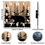 MDF Printed Wall Clock, for Home Living Room Bedroom Decoration, Square , Bear, 300x300mm