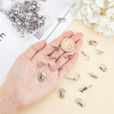 60Pcs 3 Style 304 Stainless Steel Clip-on Earring Findings, with Loop, Stainless Steel Color, 12~16x6~10x7~9mm, Hole: 1.2mm, 20pcs/style