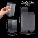 24Pcs Rectangle Transparent Plastic PVC Box Gift Packaging, Waterproof Folding Box, for Toys & Molds, Clear, Box: 6x6x12.1cm