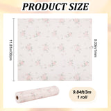 Plastic Shelf Liners, Moisture-Proof Pad, for Closet, Cabinet, Rose Pattern, 300x1mm, 3m/roll