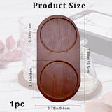 Bamboo Cup Tray, Bathroom Counter Tray, Bamboo Tray for Bathroom and Home Decor, Oval, Coconut Brown, 195x96x10mm, Inner Diameter: 80x80mm
