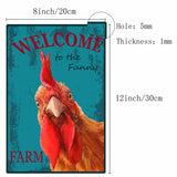 Vintage Metal Iron Tin Sign Poster, Wall Decor for Bars, Restaurants, Cafes Pubs, Vertical Rectangle, Rooster Pattern, 300x200x0.5mm