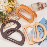 6Pcs 3 Colors Wooden D Handles Replacement, for Handmade Bag Handbags Purse Handles, Mixed Color, 9.4x15.1x0.85~0.9cm, Inner Diameter: 5.75~5.8x10.9cm, 2pcs/color