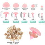 140 Sets 5 Style Plastic Flocking Craft Safety Noses, with Spacer, For DIY Doll Toys Accessories, Pink, 9.5~16.5x7~22mm