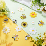 40Pcs 10 Style Computerized Embroidery Cloth Iron on/Sew on Patches, Costume Accessories, Appliques, Sunflower & Bees & Daisy & Flower, Mixed Color, 4pcs/style