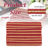 Centipede Braided Polyester Lace Trim, Garment Accessories, Red, 3/4 inch(20mm), about 12.58 Yards(11.5m)/Card