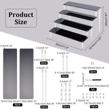 4-Tier Assembled Transparent Acrylic Organizer Display Risers, for Action Figures, Cosmetic, Favor Goods Storage, Black, Finish Product: 30x30.4x20cm