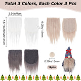 Artificial Wool Gnome Beard Costume Beard, Festive & Party Decoraions, with Wood Beads, Gray, 210~220x90x1.5mm, 15mm