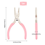 45# Carbon Steel Jewelry Pliers, Wire Looping Pliers, Concave and Round Nose Pliers, Pink, 12.4x6.25x0.95cm, 1pc/set