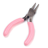 45# Carbon Steel Jewelry Pliers, Round Nose Pliers, Polishing, Pink, 7.9x4.5x0.8cm