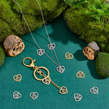 20Pcs 2 Colors 201 Stainless Steel Pendants, Heart with Dog Paw Prints, Golden & Stainless Steel Color, 15x15.5x1mm, Hole: 1.2mm, 10pcs/color