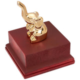 Undyed Wood Medal Basement for Furniture Fixing, Square, Dark Red, 115x115x50mm, Hole: 8mm