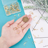 50Pcs 5 Style 304 Stainless Steel Leverback Earring Findings, with Loop, Golden, 14.5~19.5x5~12x0.7~11mm, Pin: 0.7~1x0.5~1mm, Hole: 1.2~2mm, 10pcs/style