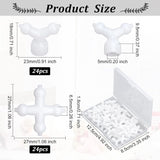 48Pcs 2 Style Plastic Toy Skeleton Joint Findings, for DIY Plush Doll, White, 27x27x6.5mm and 18x23x9.5mm, 24pcs/style