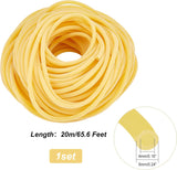 Synthetic Rubber Cord, Hollow, Light Khaki, 6mm, Hole: 4mm, about 19.25~20m/set