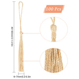 100Pcs Polyester Tassel Big Pendant Decorations, Pale Goldenrod, 80~90x6~7mm