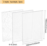 3Pcs 3 Style Rectangle Acrylic Mirror Reflection Board, for Fotografie Props and Background Posing Accessories, Clear, 140x100x4~4.5mm, 1pc/style