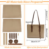 DIY Imitation Leather Women's Tote Bag Making Kit, Including Bag Straps, Needle, Thread, Zipper, BurlyWood