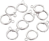 30Pcs Brass Leverback Earring Findings, with Horizontal Loops, Long-Lasting Plated, Lead Free & Nickel Free, Real Platinum Plated, 14.7x11.7x2mm, Hole: 1.8mm, 30pcs/box