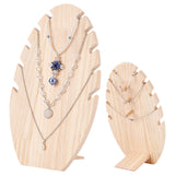 Wooden Necklace Displays Stands, Necklace Organizer Holder, Leaf Shape, Moccasin, Finished Product: 9x16x25.5cm, about 5pcs/set