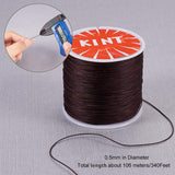 Round Waxed Polyester Cords, Twisted Cords, Saddle Brown, 0.5mm, about 106m/roll