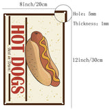 Vintage Metal Tin Sign, Wall Decor for Bars, Restaurants, Cafes Pubs, Hot Dog Pattern, 30x20cm