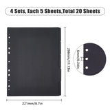 5 Sheets A4 Paper Binder Dividers, 11-Hole Index Page Tab for Planner & Notebook & Loose Leaf Binders, Rectangle, Black, 298x221x0.2mm, Hole: 6mm