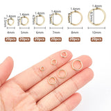 120Pcs 6 Styles Brass Split Rings, Double Loops Rings, Real 14K Gold Plated, 4~10x1.4mm, Inner Diameter: 2.5~8.5mm, 20pcs/style