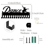Iron Medal Holder Frame, Medals Display Hanger Rack, 14 Hooks, with Screws, Dancer Pattern, 96x290mm