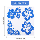 Waterproof PET Adhesive Sticker Car Stickers, DIY Car Decorations, Hibiscus Rosa-sinensis, Dodger Blue, 205x200x0.5mm