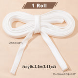 Satin Wedding Dress Back Tie Rope, White, 15~16mm, about 3.83 Yards(3.5m)/Strand