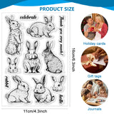 Custom PVC Plastic Clear Stamps, for DIY Scrapbooking, Photo Album Decorative, Cards Making, Rabbit, 160x110mm