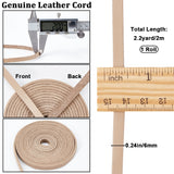 2M Flat Leather Cord, for Jewelry Making, Tan, 6x2mm, about 2.19 Yards(2m)/pc