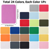 24Pcs 24 Colors Iron on/Sew on Imitation Jean Cloth Repair Patches, Rectangle, Mixed Color, 125x95x0.3mm, 1pc/color
